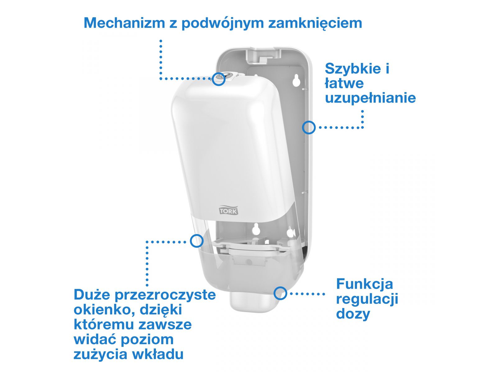 Dozownik mydła pianki S4 TORK 564500 WHITE 1l